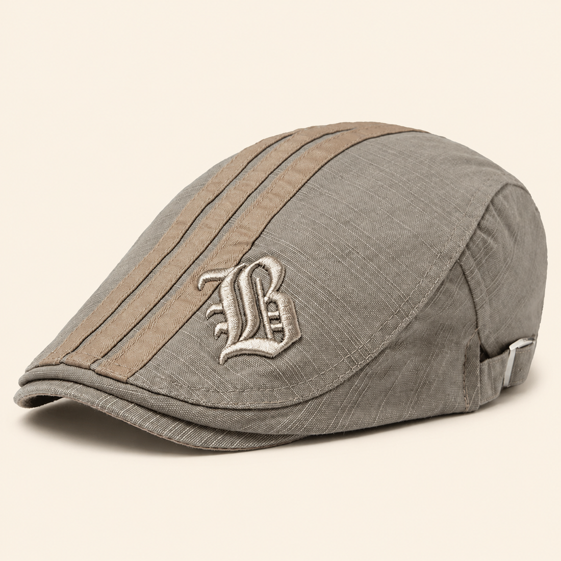 Embroidered Cotton Flat Cap
